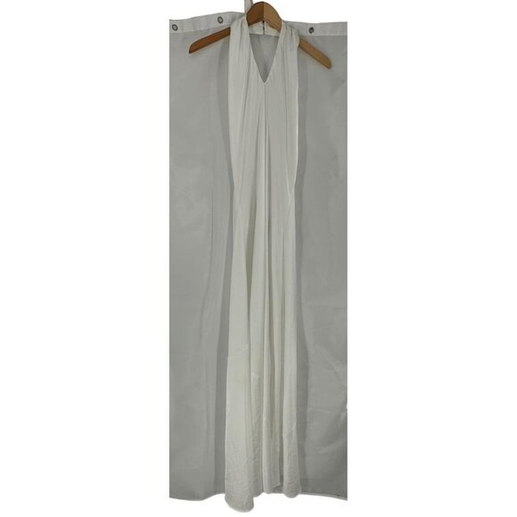 Show Me Your Mumu Jasmine White Satin Halter Maxi Dress Size Medium - Picture 5 of 11